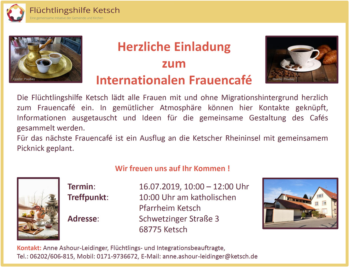 Bild mit der Einladung zum Internationalen Frauencafé